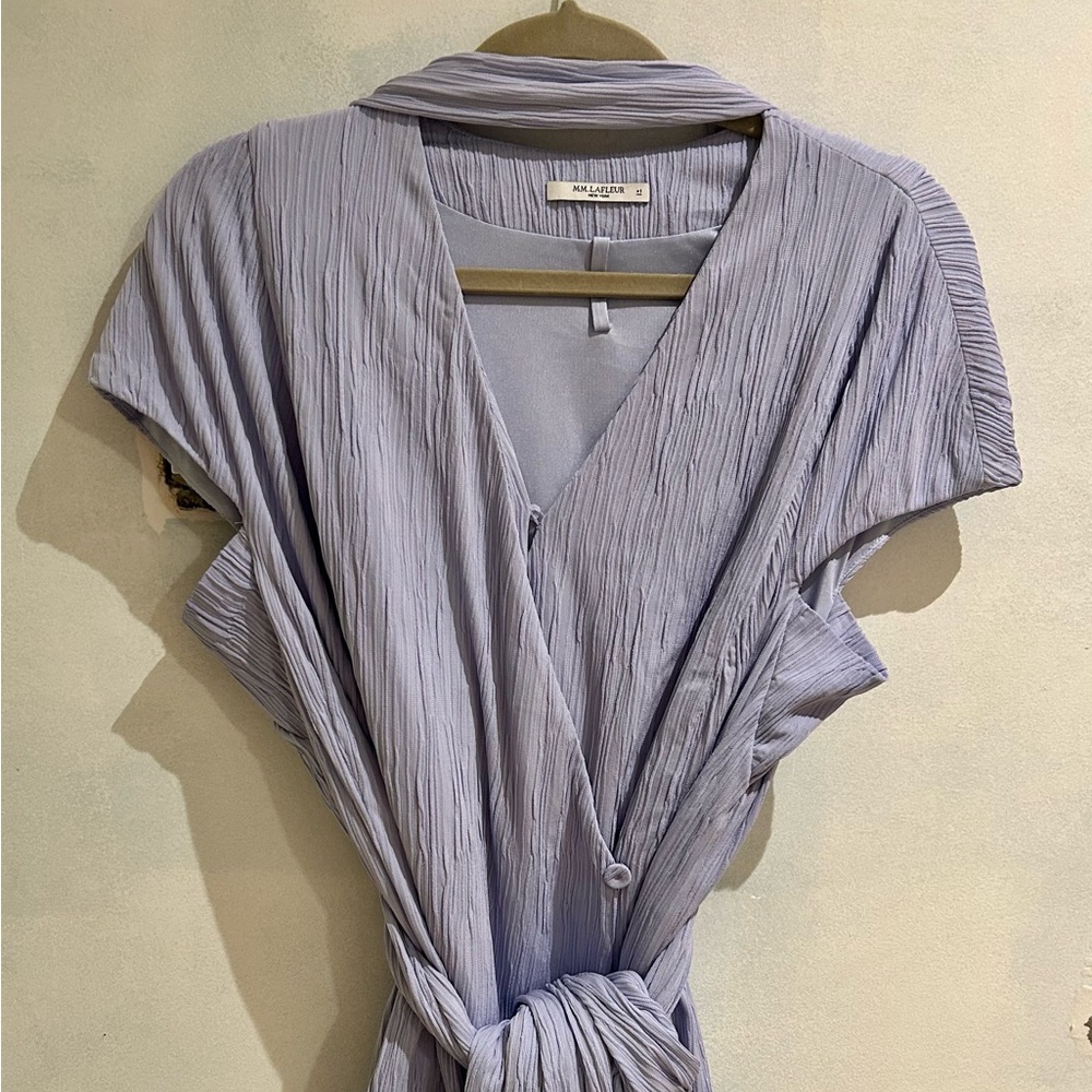 Gorgeous, flattering and fully lined lilac wrap MM LaFleur top.